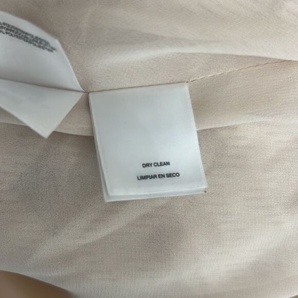 Anne Klein Dress Sz 4 V Neck Sleeveless Ivory Pleated Sheer Lined Maxi - Picture 9 of 12